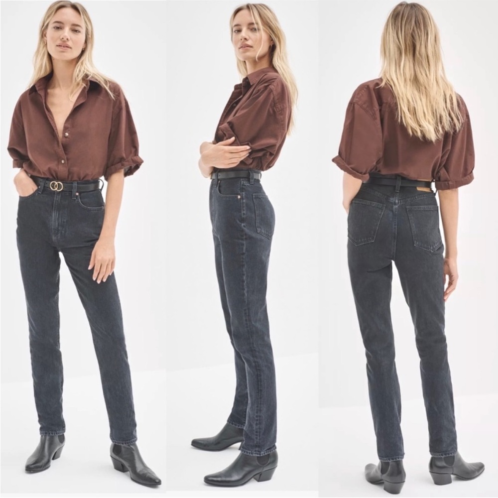 Aritzia Denim Forum The Nina Super High Rise Cigarette Jeans in Black Size‎ 24